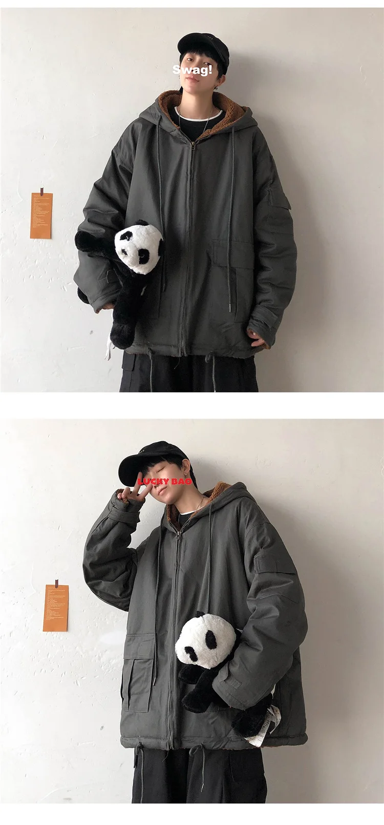 Privathinker однотонные зимние куртки из овечьей шерсти с капюшоном, мужское толстое теплое пальто, парка, Повседневная Корейская мужская одежда, верхняя одежда черного цвета
