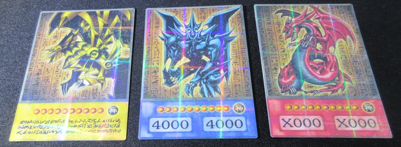 12 шт./компл. Yugioh Аниме Стиль 3 карты египетского Бога Ra Slifer обелиск полностью