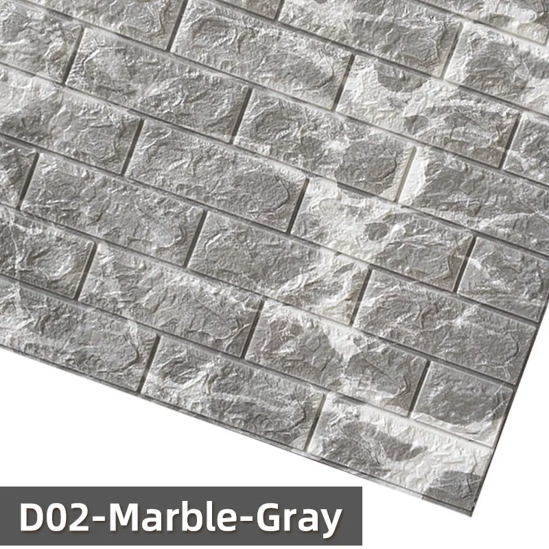 D02-Marble-Gray DIY настенные стикеры s 1 шт./5 шт. 3D мраморная мозаика, самоклеющиеся водонепроницаемые обои для кухни, ванной, дома, настенные наклейки - Цвет: D02-Marble-Gray