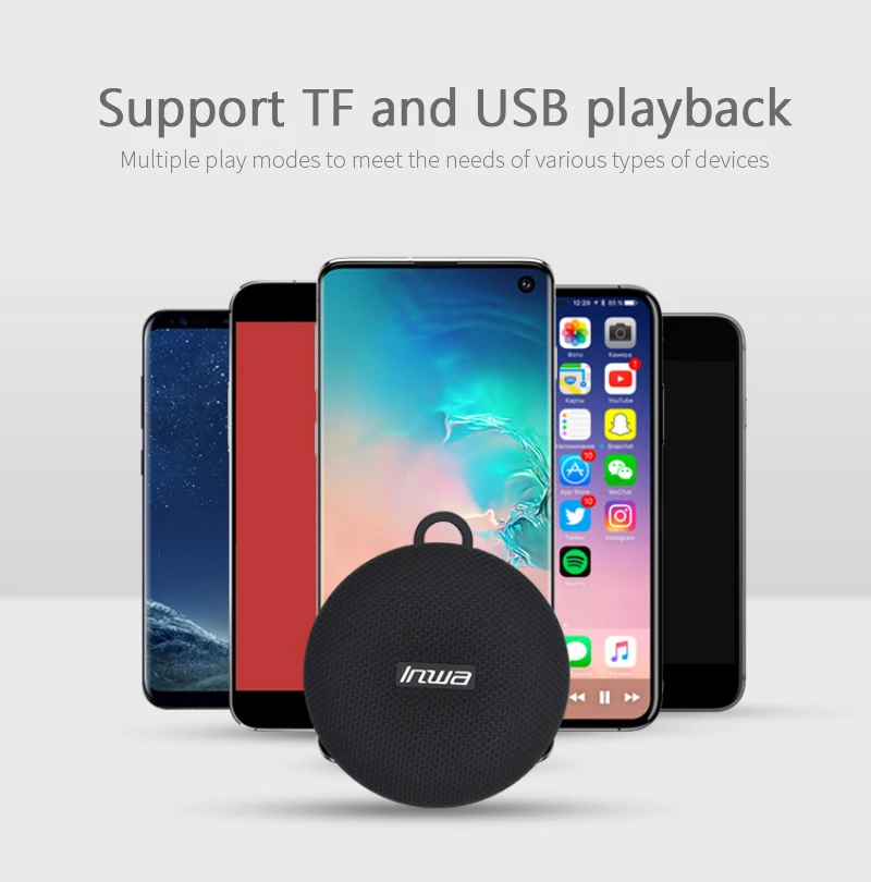 INWA MZ-360 Wireless Bluetooth Bicycle Portable Speaker TF USB IPX7 Waterproof And Drop-proof For Outdoor Music Sound Bike Mount