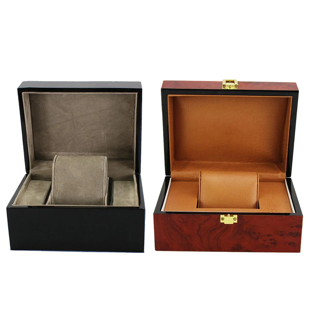 

2Pcs Wood Automatic Watch Storage Case Box Wristwatch Wooden Men Women Gift