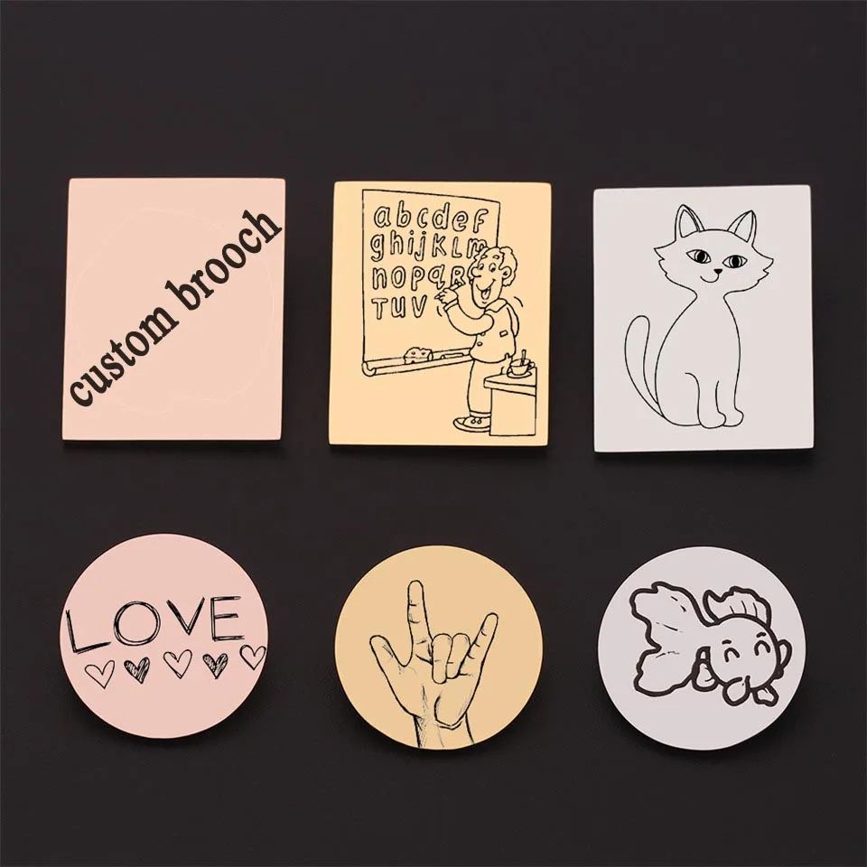 

Personalized Name Brooches Bag Clothes Lapel Pin Badge Custom Jewelry Custom Brooch Customized Picture Words Stick figure