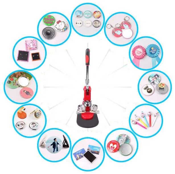 25MM DIY Badge Punch Press Maker Machine With 1000 Badges and Circle Cutter