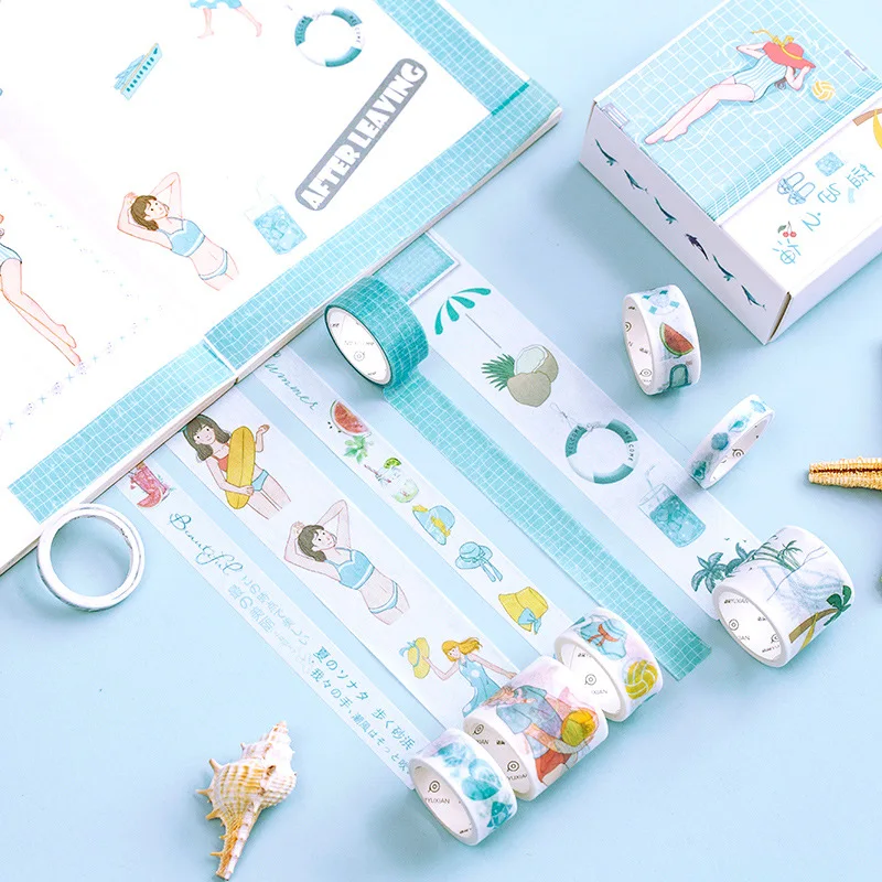 

10 sets/lot Cartoon Washi Tape DIY Japanese Paper First encounter series Decorative Adhesive Tape/Masking Tape Stickers