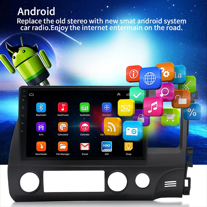 Автомобильный мультимедийный плеер на Android 10 0 с 9 &quotсенсорным экраном Wi Fi 1 + 16/2 32