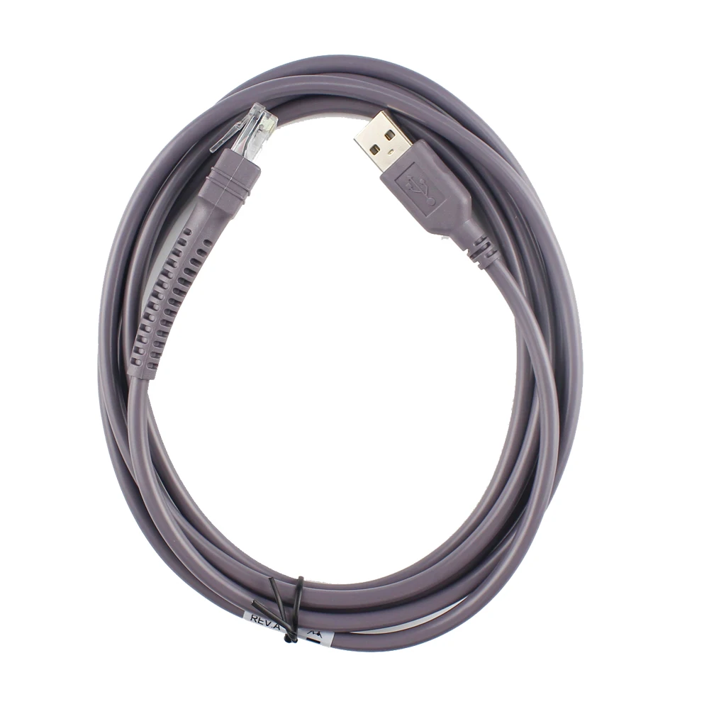 Nova 2m Cabo de Dados Usb de Código de Barras Scanner de Código de Barras Scanner para Symbol Cba-u01-s07zar Ls2208 Ls4208 Ds6708 Ls1203 Cabo - Imagem 5