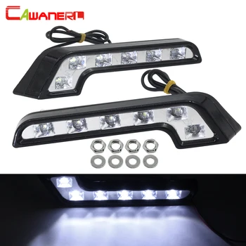 

Cawanerl 2 Pieces Car LED Daytime Running Light DRL Day Fog Lamp 10W 1000LM Per Set White 6 SMD 5050 12V Car Styling Waterproof