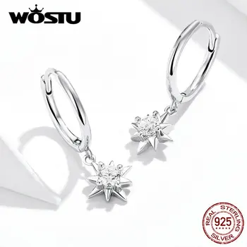 

WOSTU Twinkle Sunshine Drop Earrings 925 Sterling Silver For Women Wedding Earrings Dangles Earrings Luxury Jewelry FIE759
