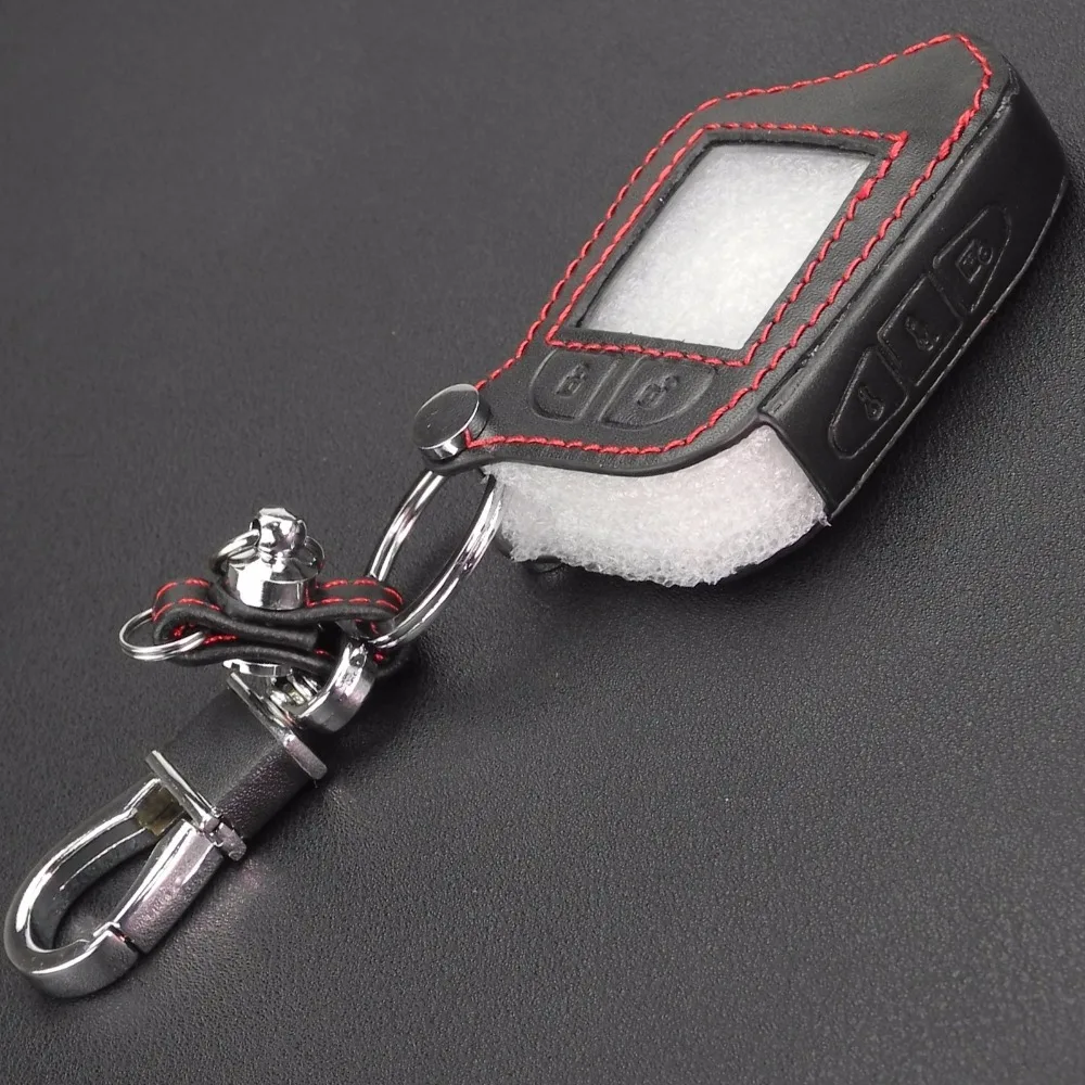 Кожаный чехол для ключей для автомобиля Scher-Khan Magicar 13 14 M13 M14 M110AS 2 Way Автомобильная сигнализация ЖК-клавиши пульта дистанционного управления сумка брелок для ключей