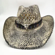 Новинка для женщин и мужчин Западная джаз шляпа от солнца ручной работы плетеная солома леди папа сомбреро Hombre Ковбой Джаз Панк шапочки