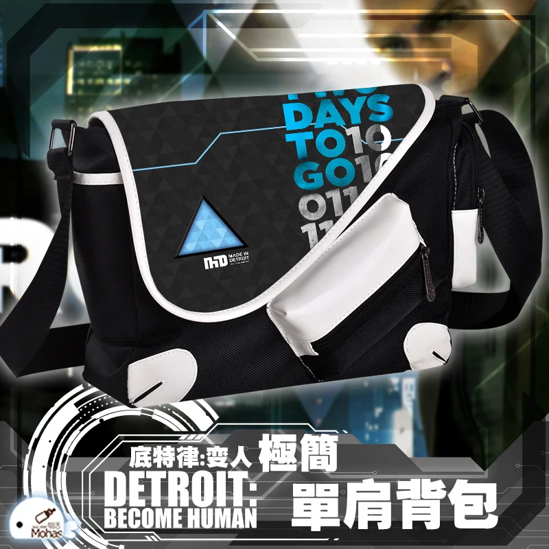 

Japan Anime Detroit: Become Human Cosplay Oxford Messenger Shoulder Handbag Harajuku Sport Casual School Student Bag