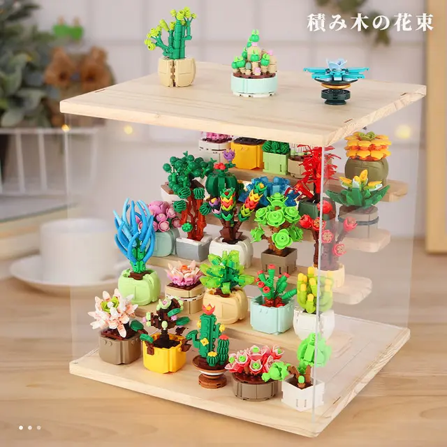 2022 1PCS Blind box toys DIY Building Block flower Succulents plant Children Assemble small Brick Gifts Kids Toy for boys girls 1