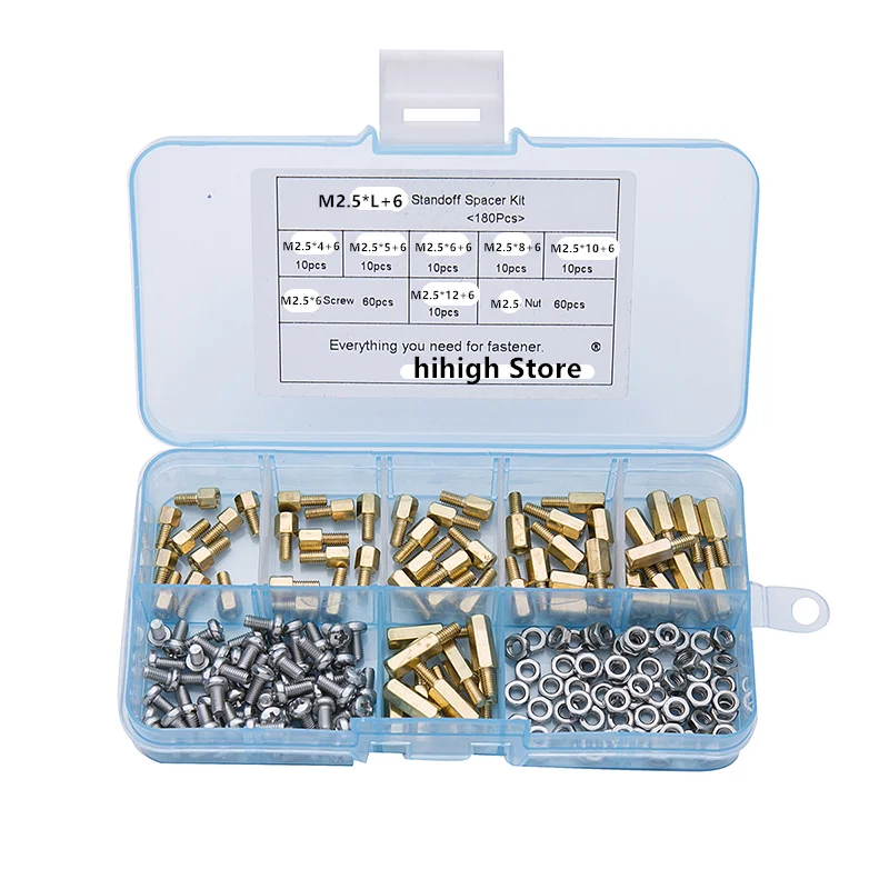 180pcs/set M2 M2.5 M3 Hex Head Brass Spacing Screws Threaded Pillar Pcb Computer Pc Motherboard Standoff Spacer Kit | Обустройство