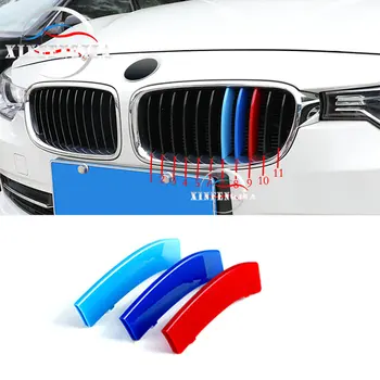 

For BMW 3 Series F30 328d 320i M Color Front Kidney Air Grille Grill Cover Trim