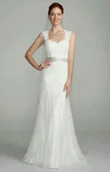 2018 tulle New Concise Air Design white/ivory David's Bridal bow sashes Cap sleeves wedding custom size bridesmaid dresses