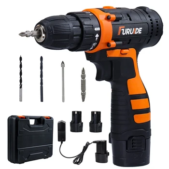 

JUNEFOR 12V Electric Screwdriver Lithium Battery Rechargeable Parafusadeira Furadeira Multi-function Cordless Drill Power Tools