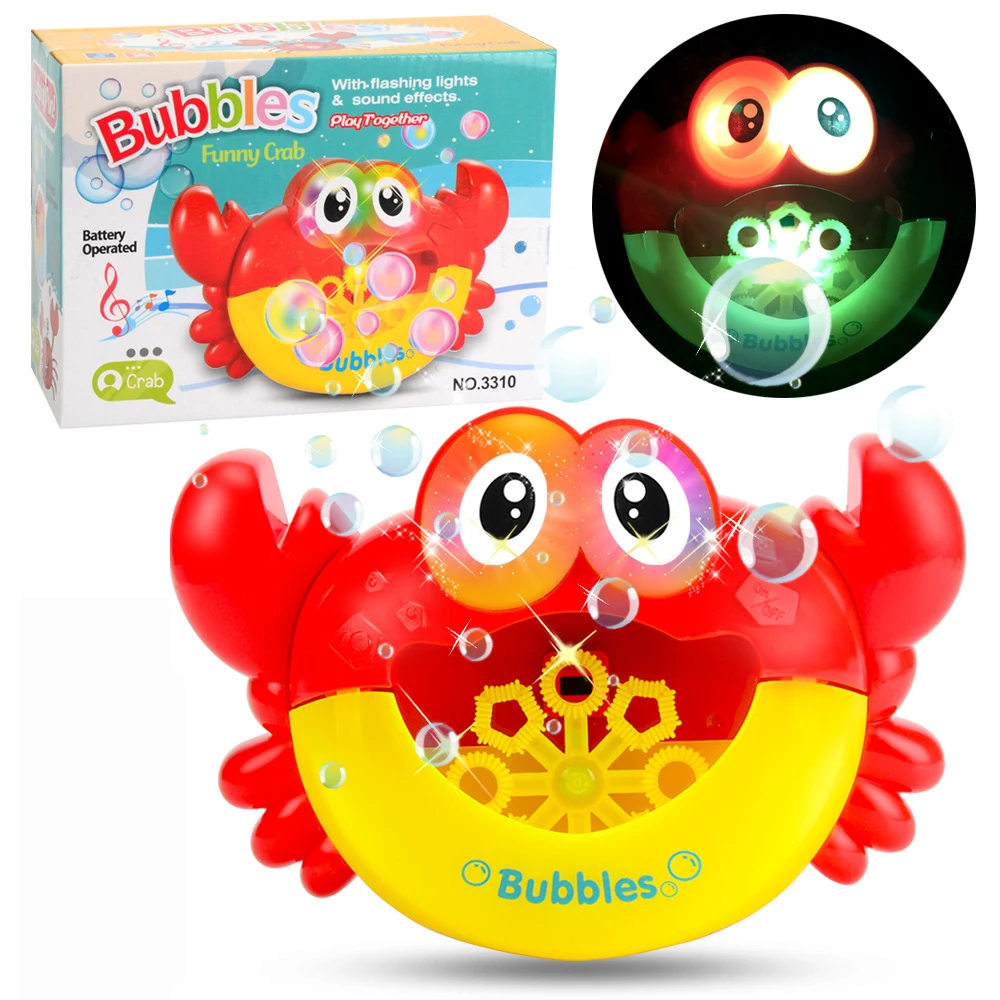 Machine à bulles extérieure souffleur pistolet grenouille crabes bébé enfants fabricant de bain natation baignoire savon eau jouets pour enfants avec de la musique