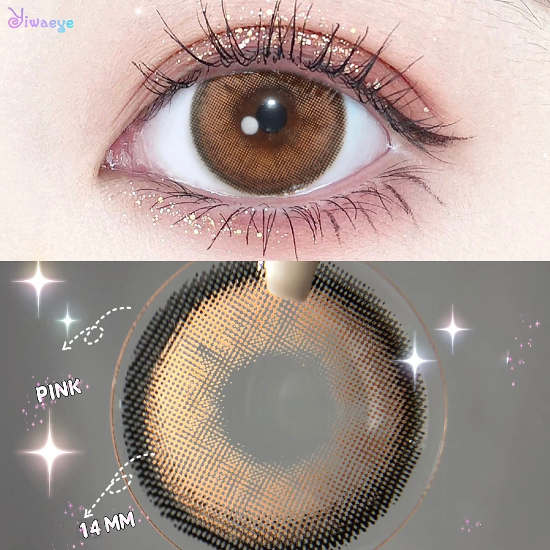 En venta Lentillas para miopía con prescripción marrón, lentes de contacto con colores para ojos grandes, círculo hermoso para pupila, Cosplay de Halloween, lentes cosméticas de color JlwjeWo0JgJ