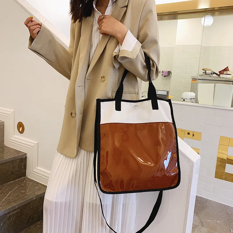 Холщовая большая сумка женская стиль Мода INS плечо большая емкость Холщовая Сумка корейский стиль Студенческая классная сумка