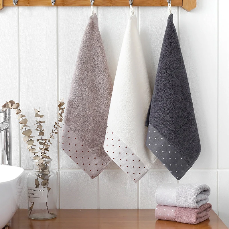 Face-Towel Comfort Cottonhigh-Quality Soft Solid-Color Child Square 1PC Dot Extreme 34--34cm
