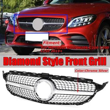 

High Quality W205 Diamond Grille Grill Car Front Grille Grill Mesh For Mercedes For Benz C Class W205 C200 C300 C250 2019+