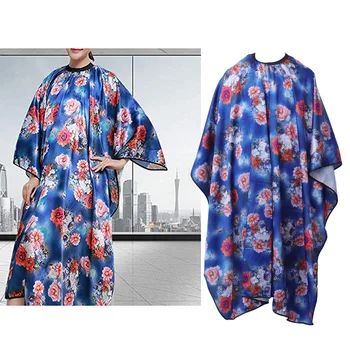 

1pc XL Waterproof Haircut Cape Printing Flower Pattern Elastic Hair Stylist Apron for Barber Hair Cutting (Pattern 2)