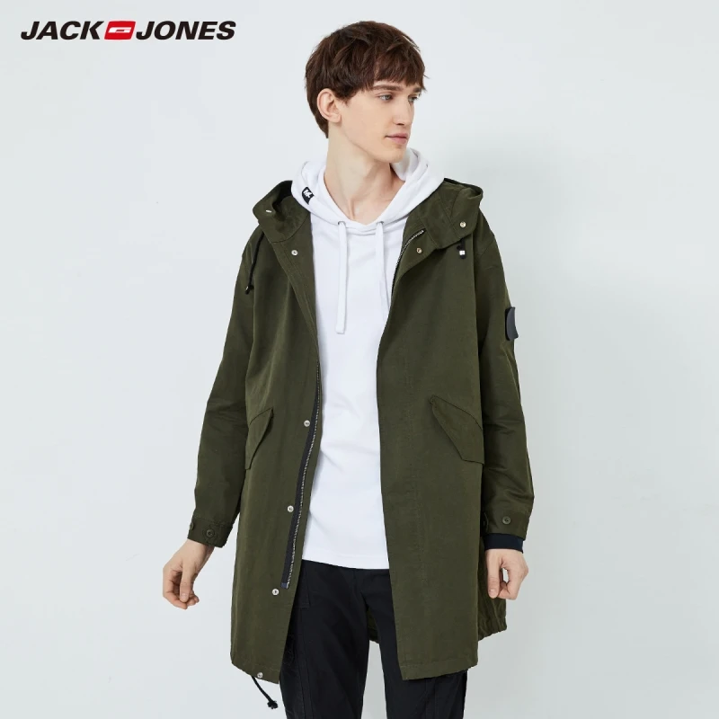 hooded cargo drawstring anorak jacket