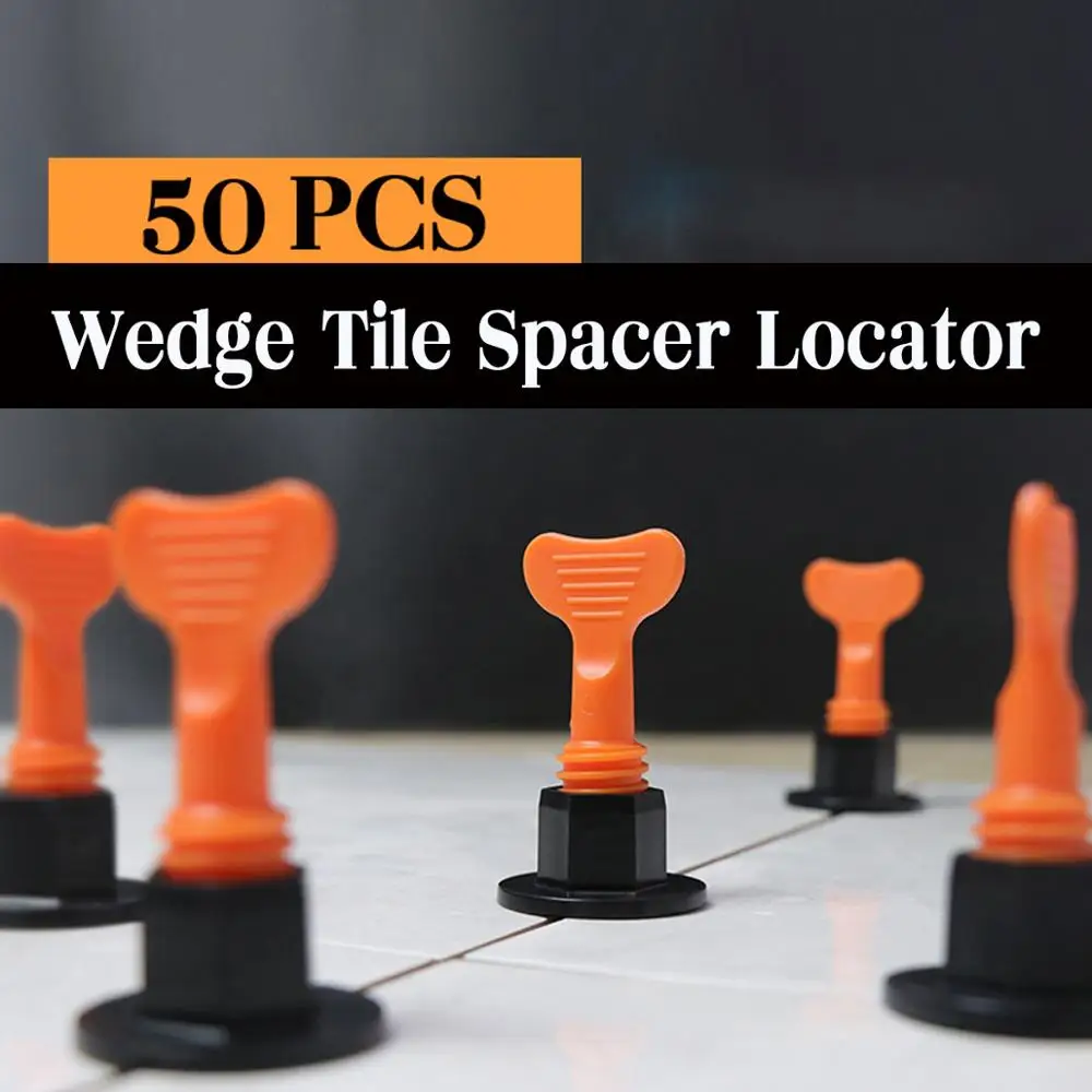 

50Pcs/Set Alignment Tile Leveling Wedges Tile Spacers System Flat Ceramic Leveler for Floor Wall Construction Tools Locator