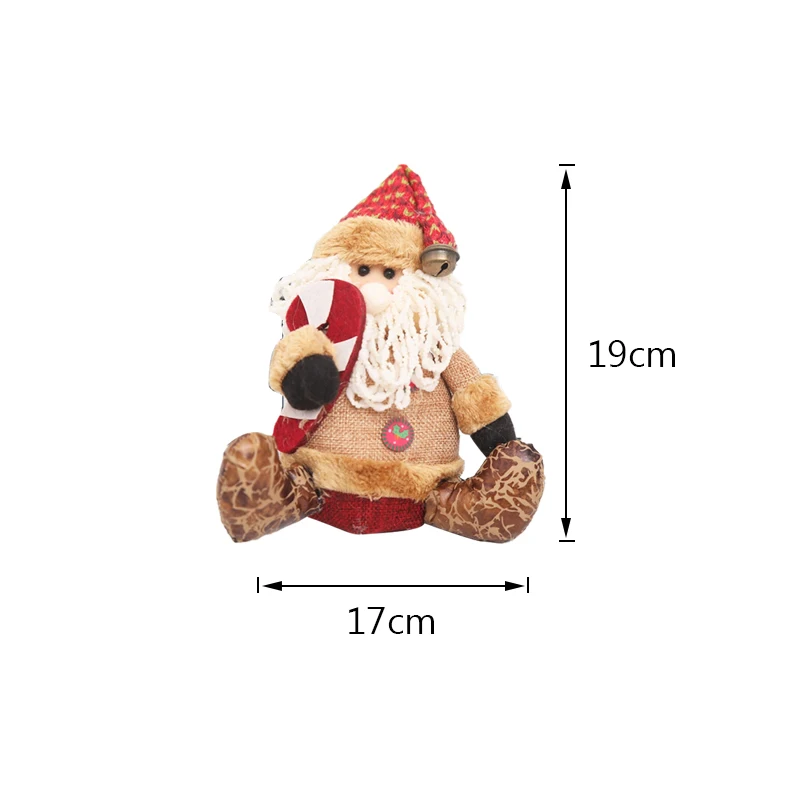 Рождественские куклы выдвижной Санта Клаус снеговик лося игрушки большой размер рождественские фигурки Рождественский подарок для ребенка красный орнамент с рождественской елкой - Цвет: AC 19x17cm