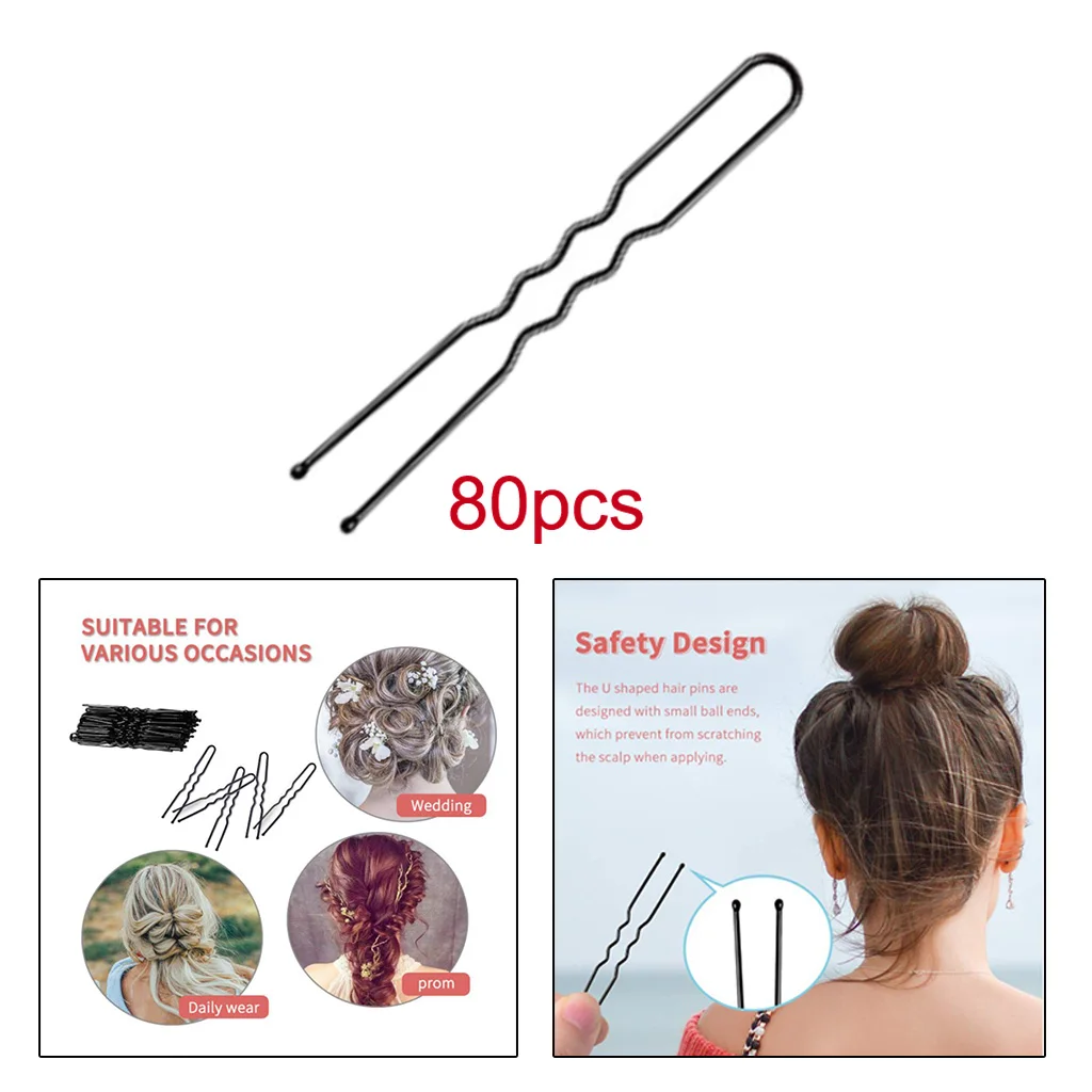 80Pcs,Professional Golden Hair Pins U Shape Hair Pins for Women Girls and Hairdressing Salon Doubtless Bay (2.4 Inches)