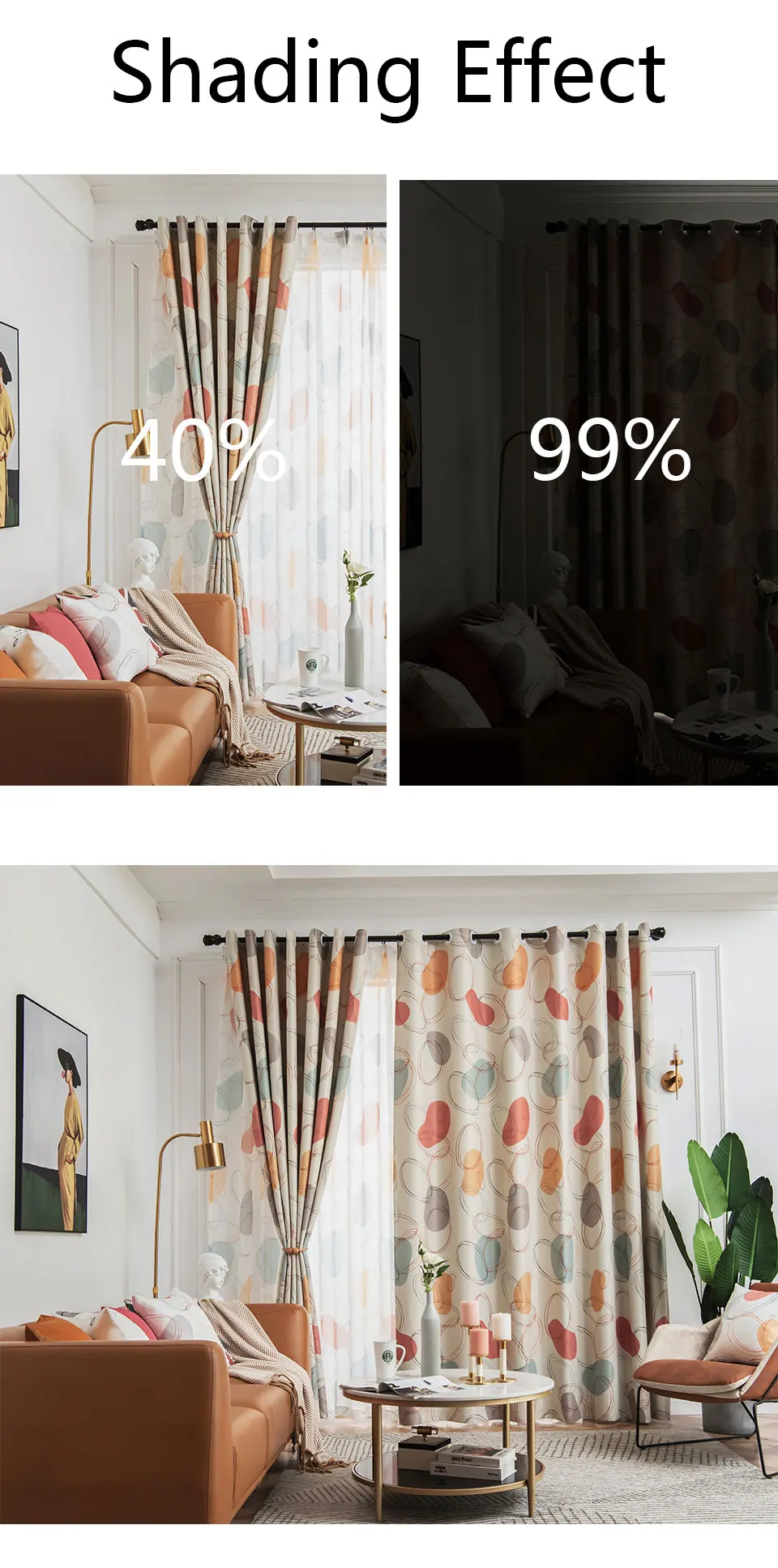 Nordic Abstract Space Blackout Curtain for Living Room Printed Shading Colth Curtain For Bedroom Window Curtains Kitchen Decor curtains for bedroom