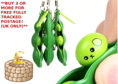 

Squishy Infinite Squeeze Edamame Bean Pea Expression Chain Key Pendant Ornament Stress Relieve Decompression Toys AntistresS