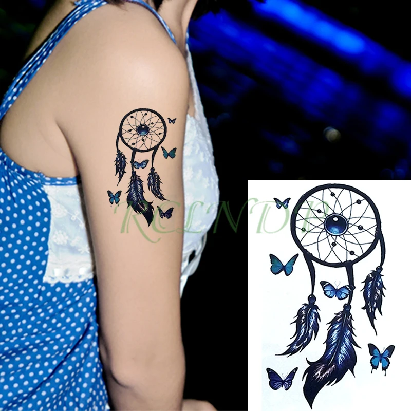 Waterproof Temporary Tattoo Sticker color Dreamcatcher feather butterfly Style Fake Tatto Flash body art Tatoo For Men Women