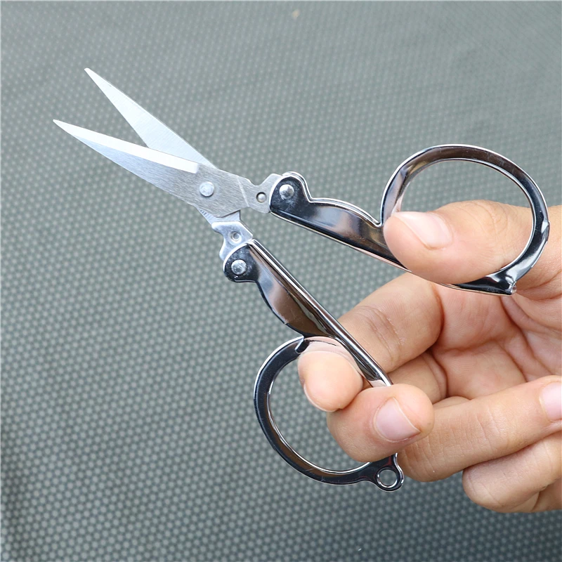 Folding stainless steel scissors portable mini travel scissors