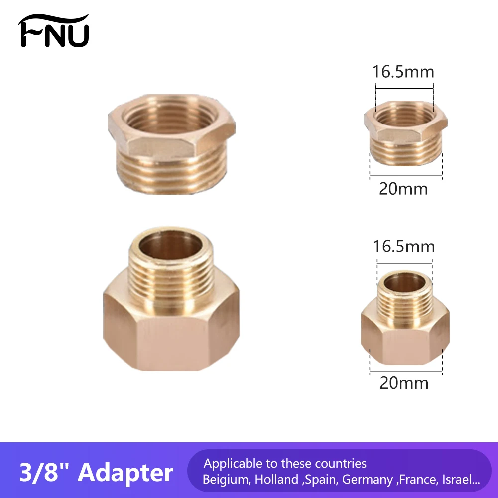 Válvula adaptadora de latón de 1/2 a 3/8 para cabezal de ducha de baño, desviador manual de inodoro, juego de pulverizador para el bidé Dls HOmeful