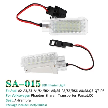 

2PCS Led License Plate Light Error Free LED Under Door Foot Light LED Footwell/Seat Light for Audi