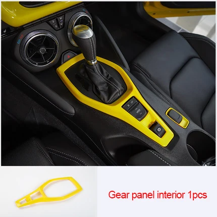 Для Chevrolet Camaro Bumblebee- хром желтый цвет Шестерня интерьер 1 шт - Цвет: Gear shift panel