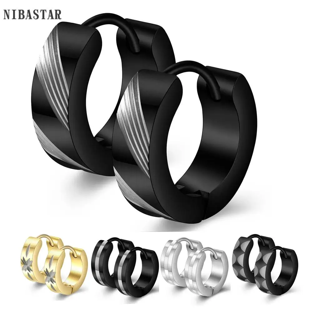 Cute Hoop Earrings for Men Punk Stainless Steel Huggie Small 3 Colors | Украшения и аксессуары