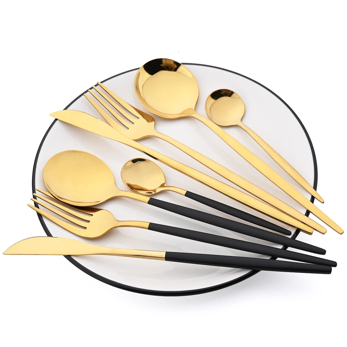 Stainless Steel Dinnerware Flatware Dinner Knife Forks Coffee Spoon Cutlery Set Kitchen Tableware Silverware Set 24Pcs/Set cutlery set western style cutlery set picnic cutlery set stainless steel cutlery set