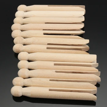 

New 12pcs 11cm Natural wood dolly peg Traditional Dolly Style Wooden Clothes Pegs Dolly Clothespins Round Wooden Clothes Pins Cr