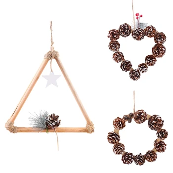 

Pine Cone Garland Natural Rattan Wreath Stem Branch Ring Garland For Wedding Birthday Party Decor Supplies Christmas Gift