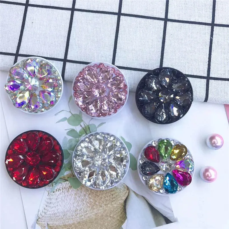

Luxury Diamond Flower Glitter Bling Phone Holder Expanding Stand and Grip Mount Universal for for Samsung S10 Huawei P30 Pro