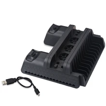 ABGN Hot-3 в 1 для Ps4/Ps4 Slim/Ps4 Pro вертикальная подставка с двойным контроллером зарядная станция игры для sony 4 охлаждающий вентилятор