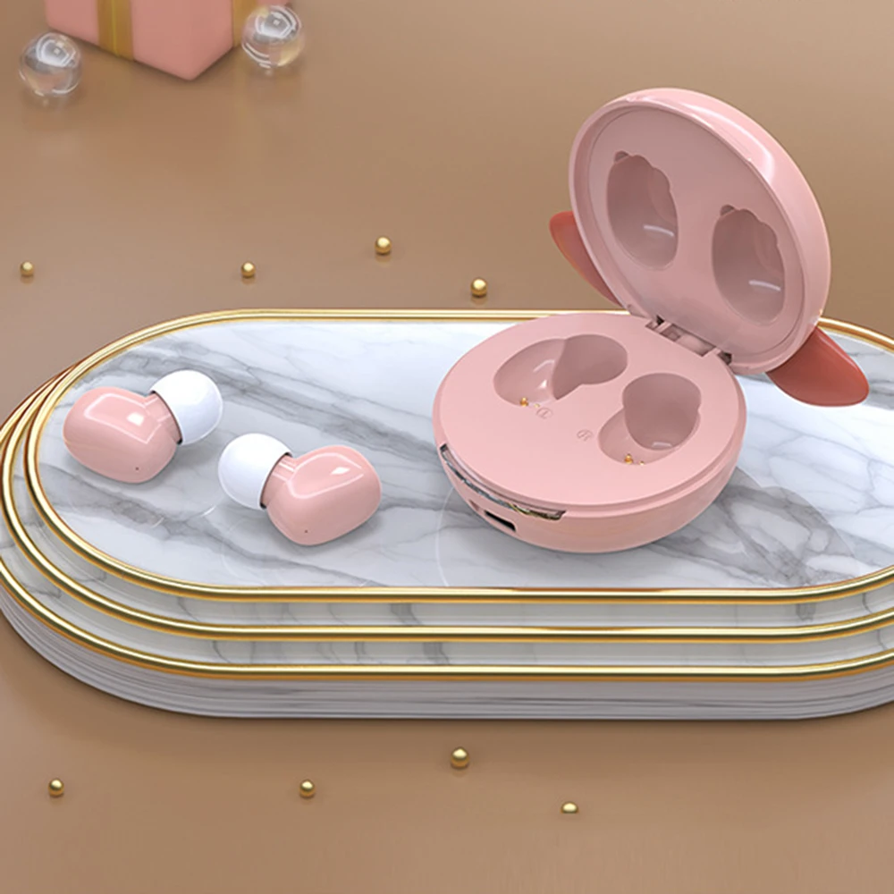 TWS Bluetooth Kid Earphone touch control Stereo Wireless Cartoon Earbuds Animal shape pig mouse cute earphone for girl