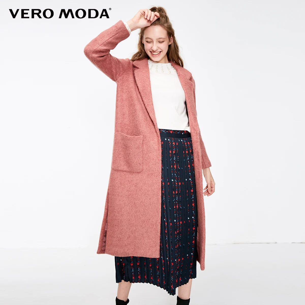 Vero Moda женское новое шерстяное пальто с боковыми карманами | 318327559 - Цвет: Burlwood red
