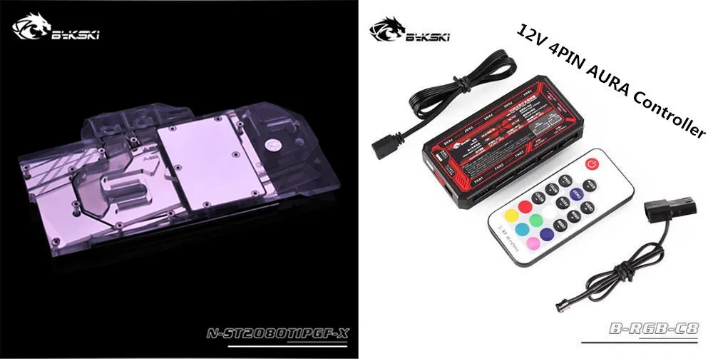Bykski полный охват GPU водяной блок для VGA ZOTAC RTX 2080 TI AMP Экстремальный/Core видеокарта N-ST2080TIPGF-X - Цвет лезвия: Block 12V Controller