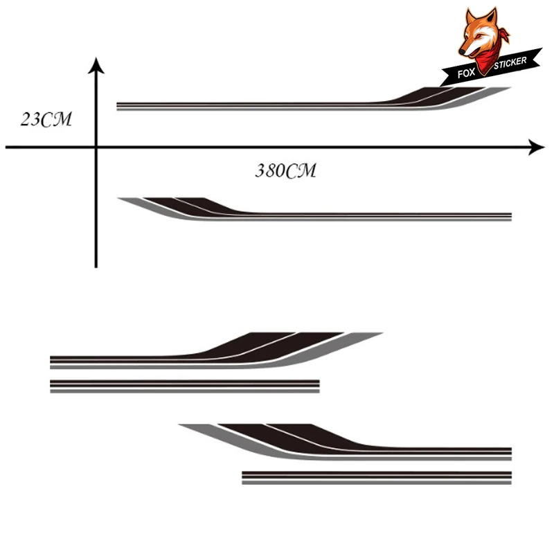 2 стороны Универсальные виниловые наклейки для дома на колесах в полоску Camper Van графические наклейки для Mercedes Vito Ford Transit Renault Kang
