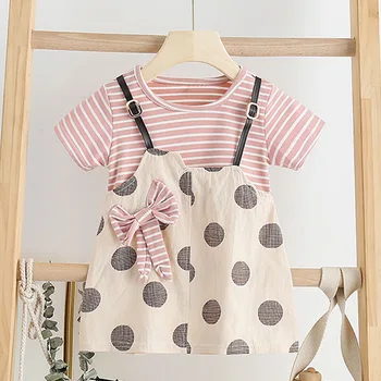 

Baby Dress New Fashion Newborn Girls Polka Dot Dresses Toddler Baby Princess Dresses Sweet Striped Infant Clothing