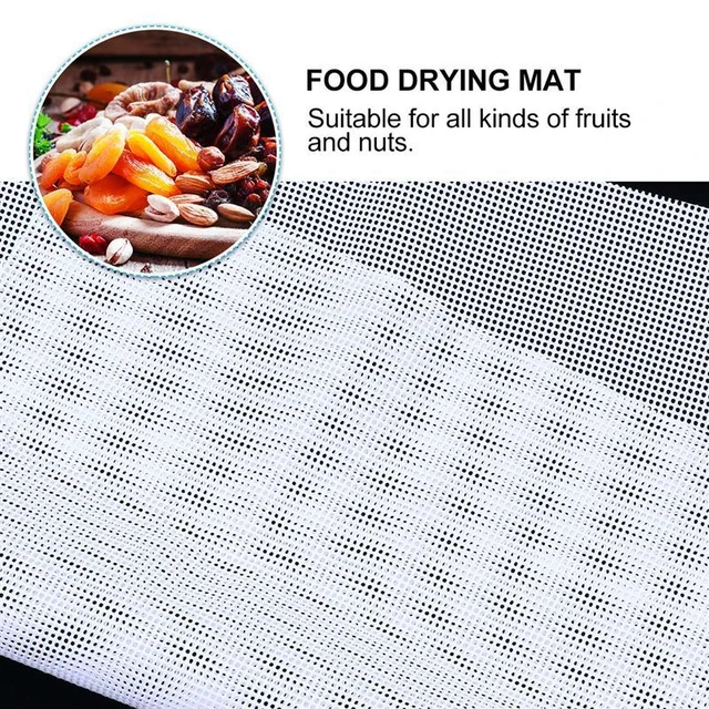 Dehydrator Sheets Silicone Reusable Fine Mesh for Fruit Dehydrator Tray Liner Food Dehydrator & Freeze Dryer Non Stick Silicone Mesh for Fruit