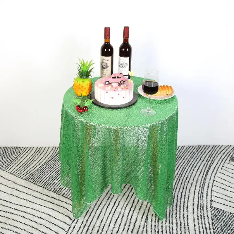 Square Sequin Tablecloth Round Table Cover Runner Durable Birthday Party Home Backdrop Dessert Table Decoration Supplies